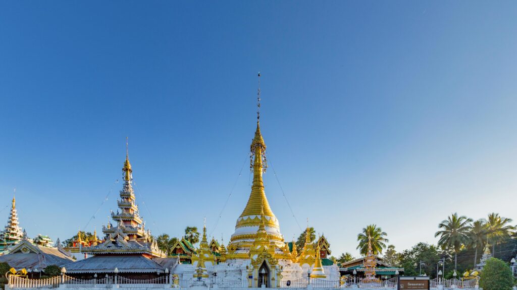 Wat Jong Klang and Wat Jong Kham at Maehongson Province, North of Thailand Stock Free