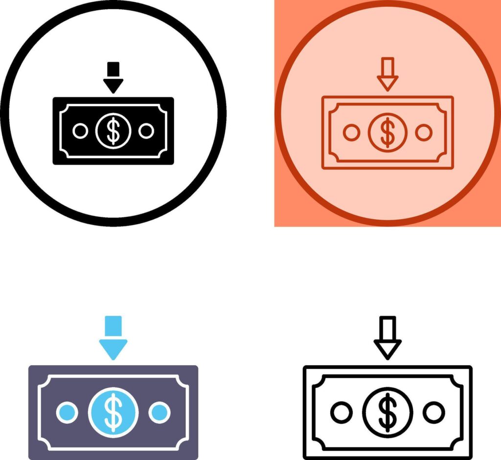 Money Down Icon Design Stock Free