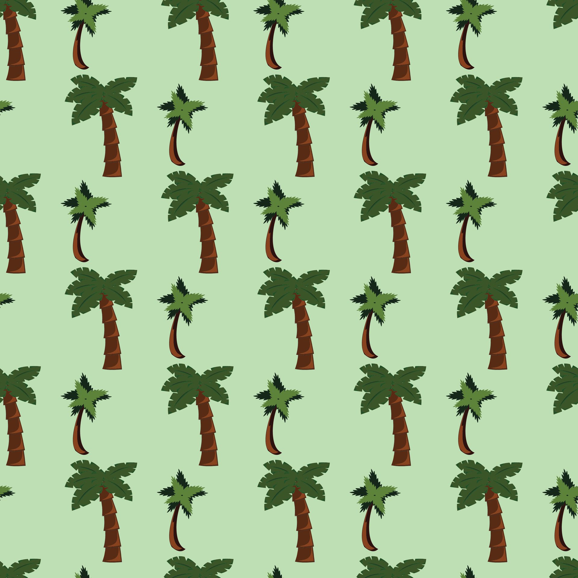 Coconut Tree Seamless Pattern Design 02 Free Vector