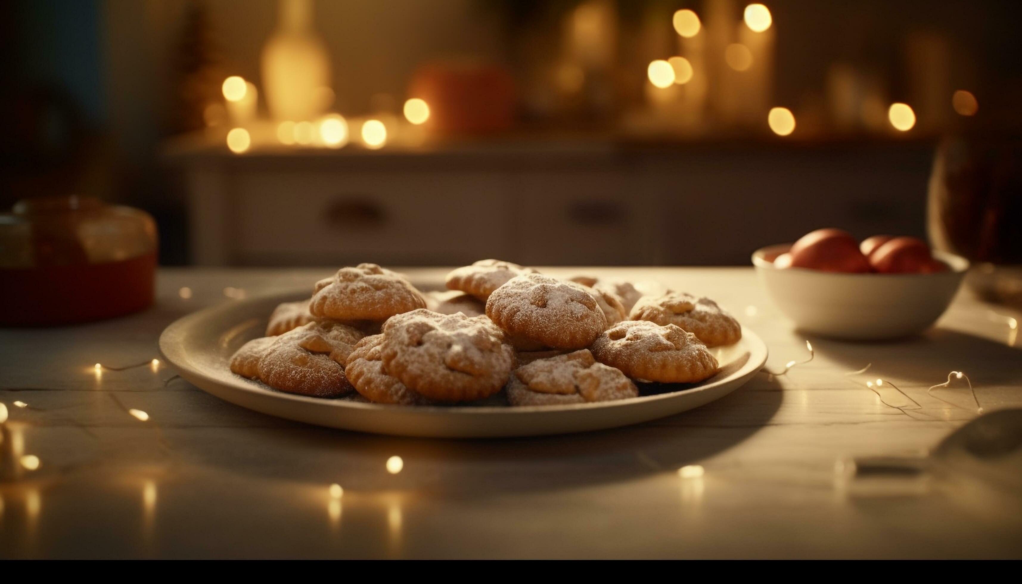 Homemade sweet food baking in domestic kitchen with chocolate decoration generated by AI Stock Free