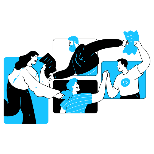 Communication, workflow, team illustration