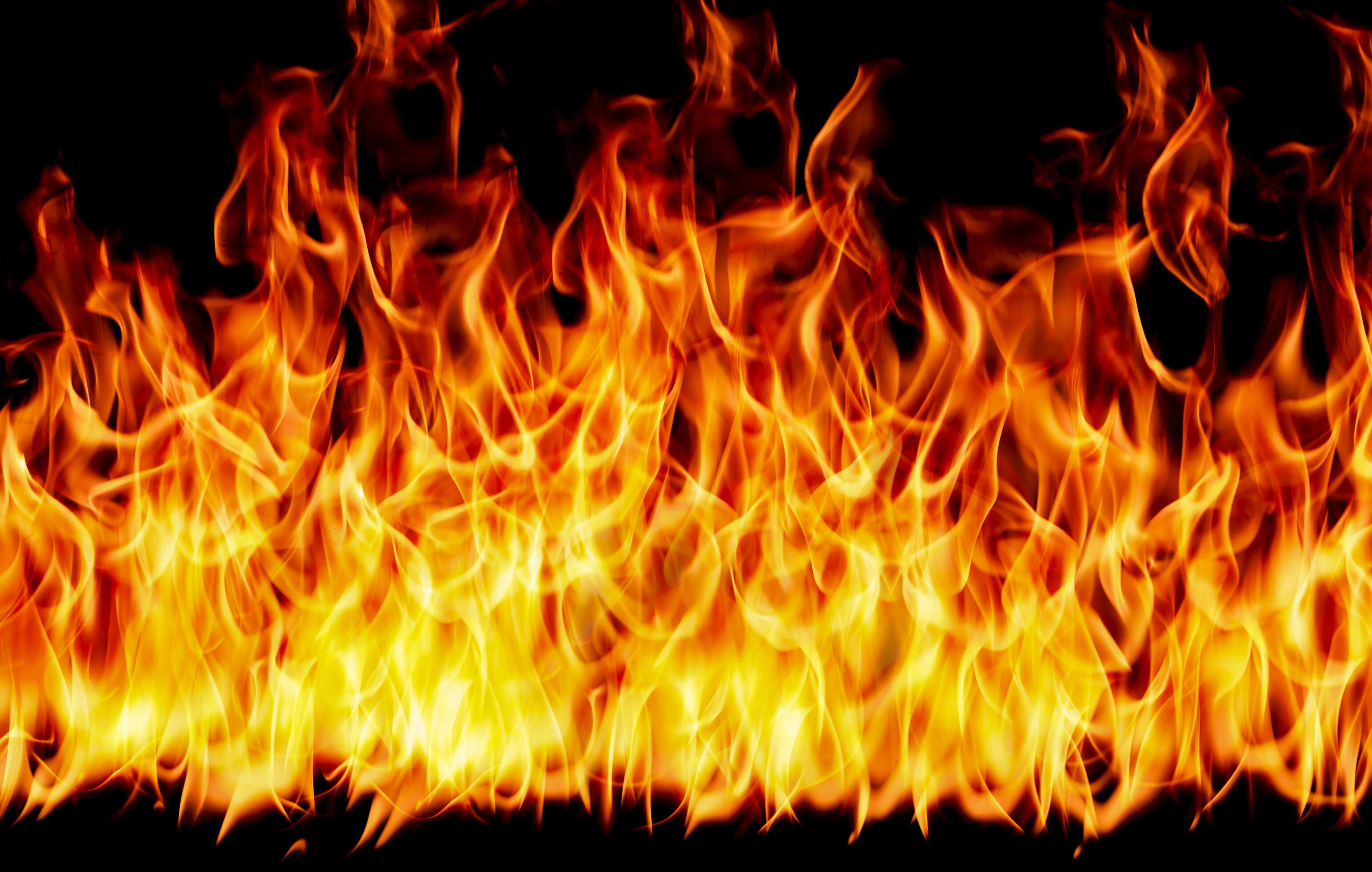 fire burning flame Isolated on a black background Stock Free