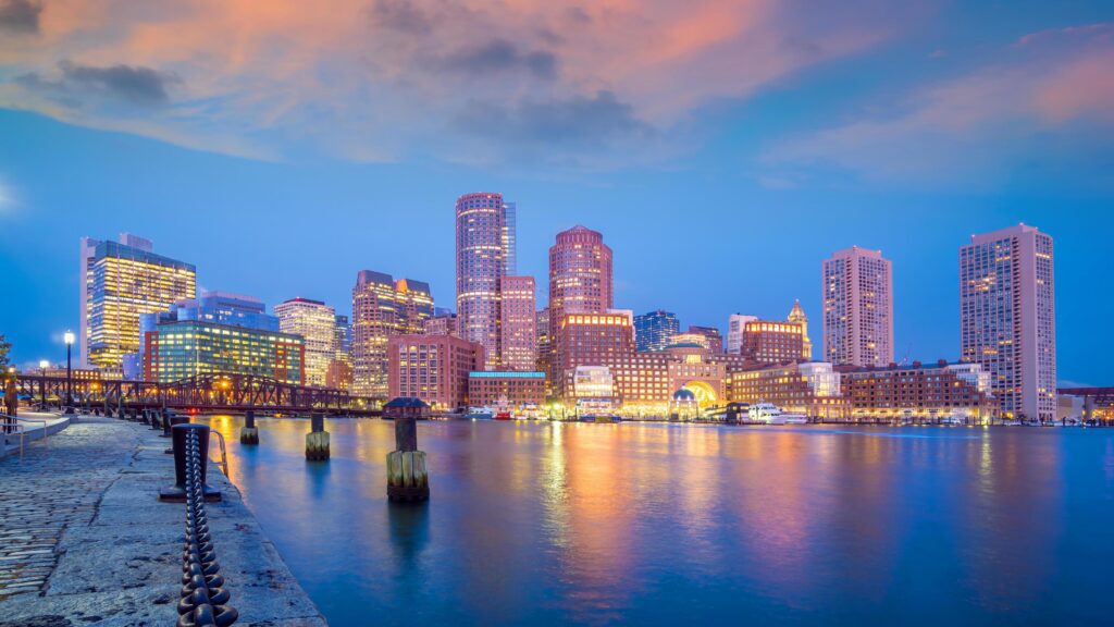 Boston city downtown skyline USA Stock Free