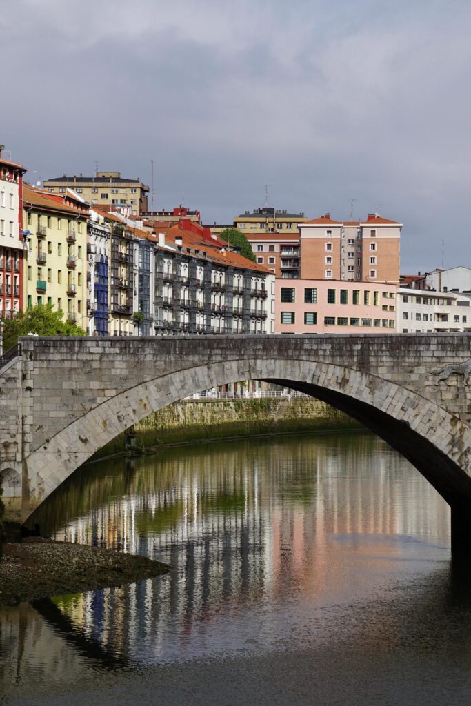 Bridge architecture in Bilbao city, Spain Stock Free