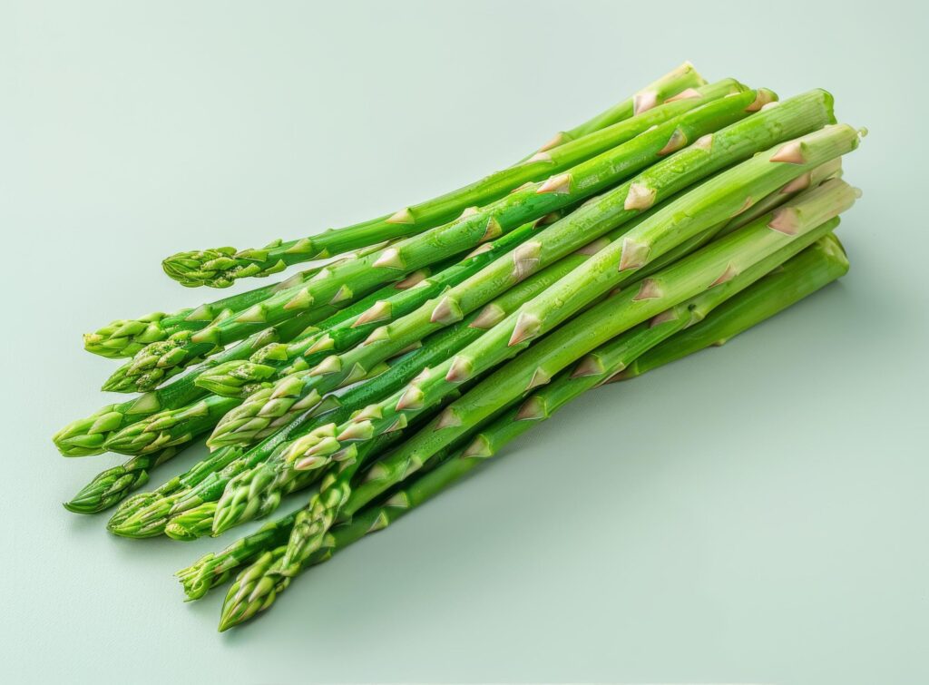 Bunch of Asparagus on White Background Stock Free