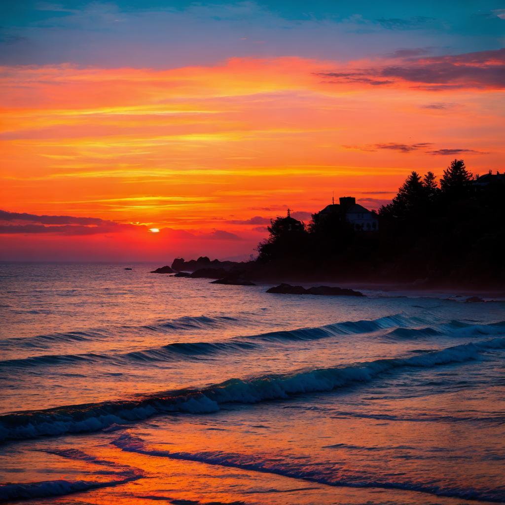 Beautiful colorful sunset by by @ai_generated