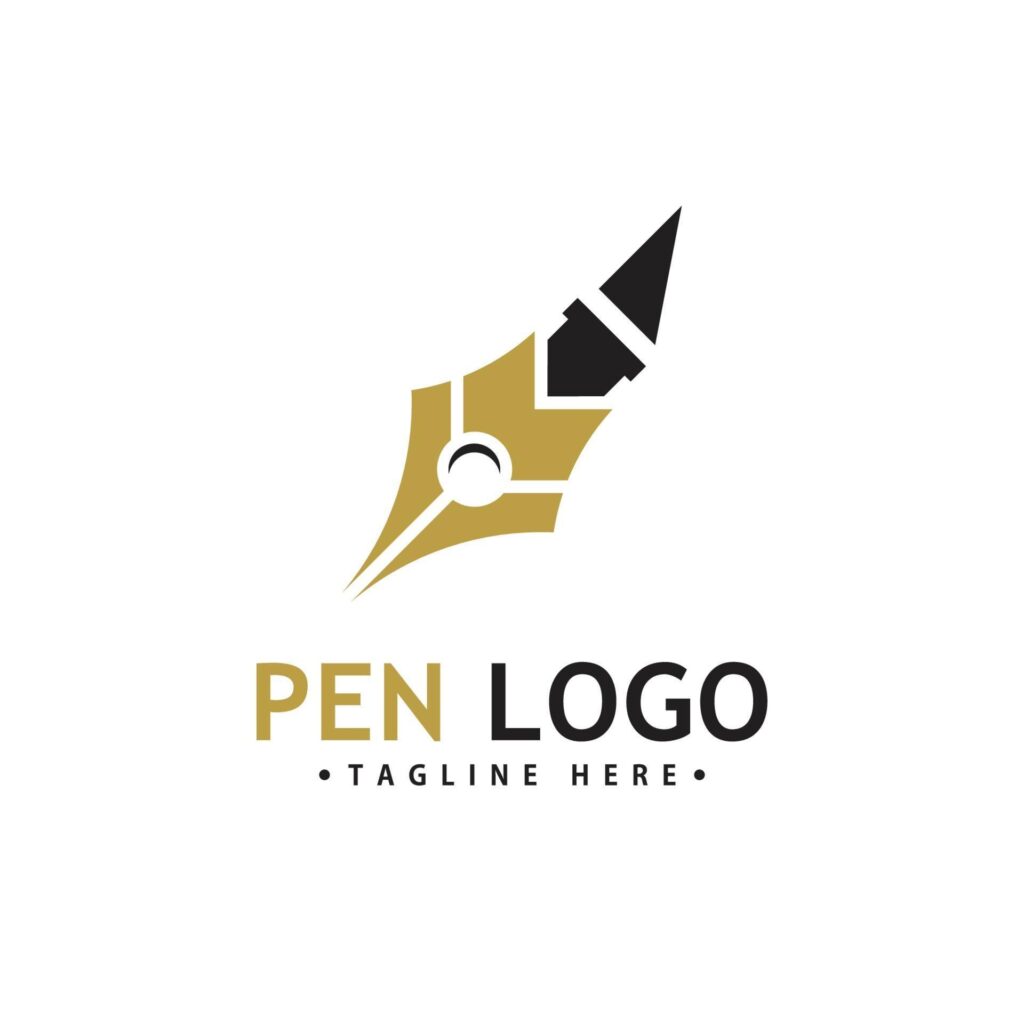 Pen Logo Icon Template. Company writer identity Stock Free