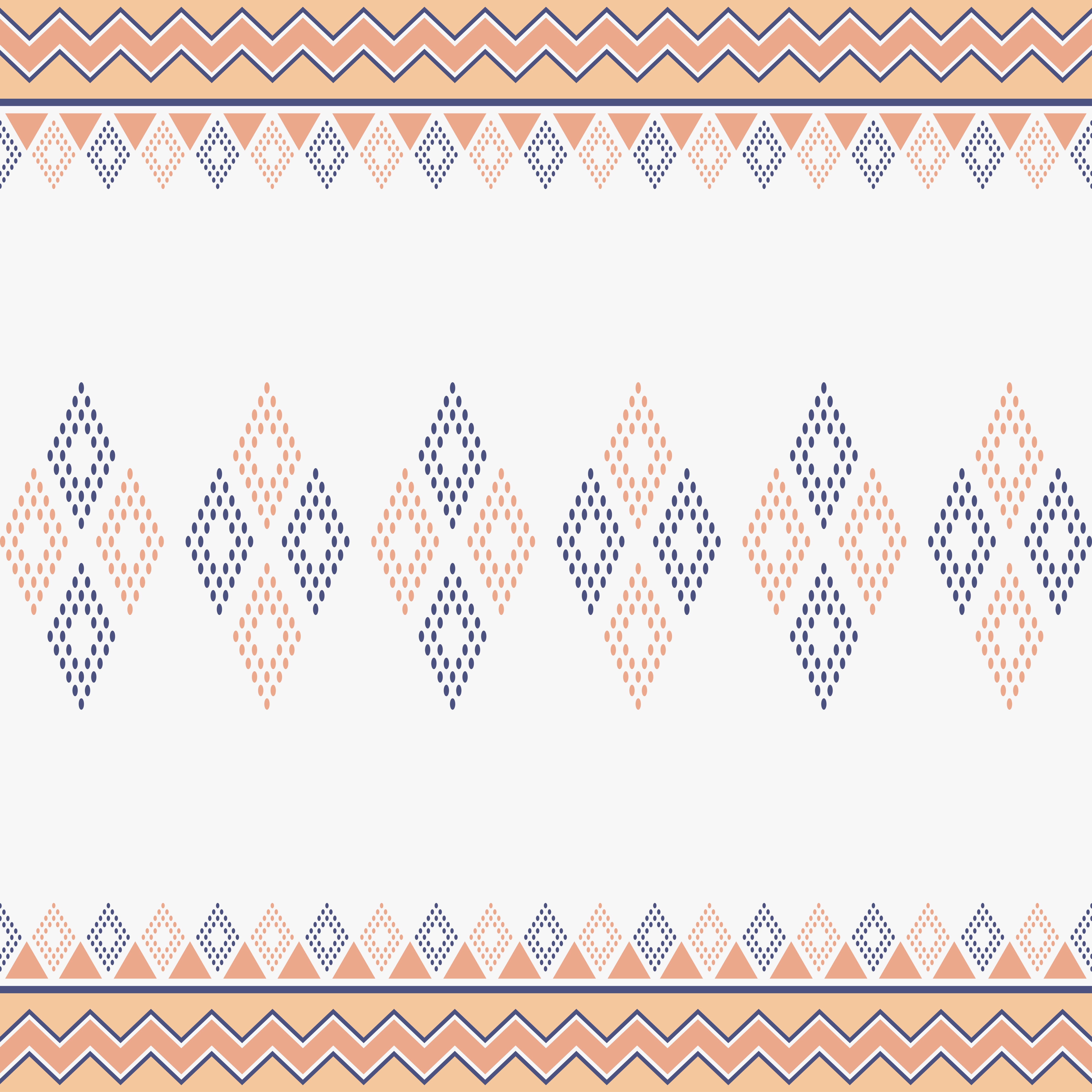 Seamless ethnic pattern with geometric shapes Free Vector