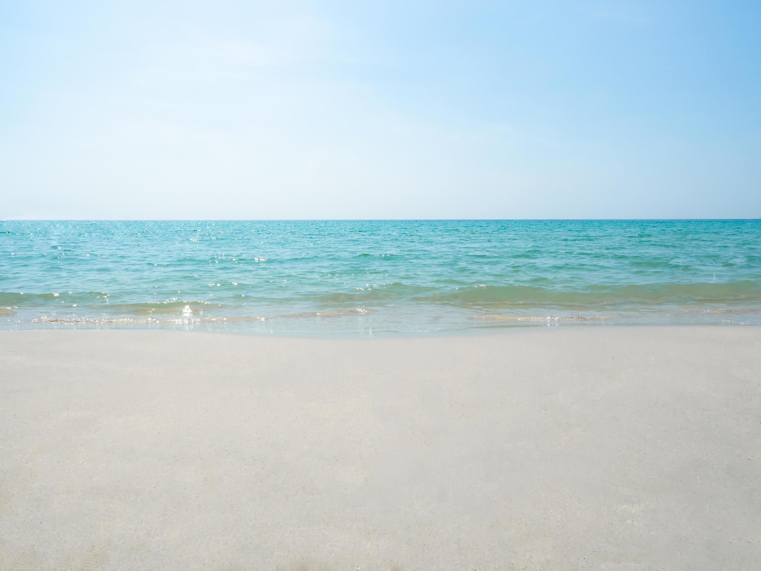 Blue ocean with wave of sea beautiful in natural landscape Stock Free