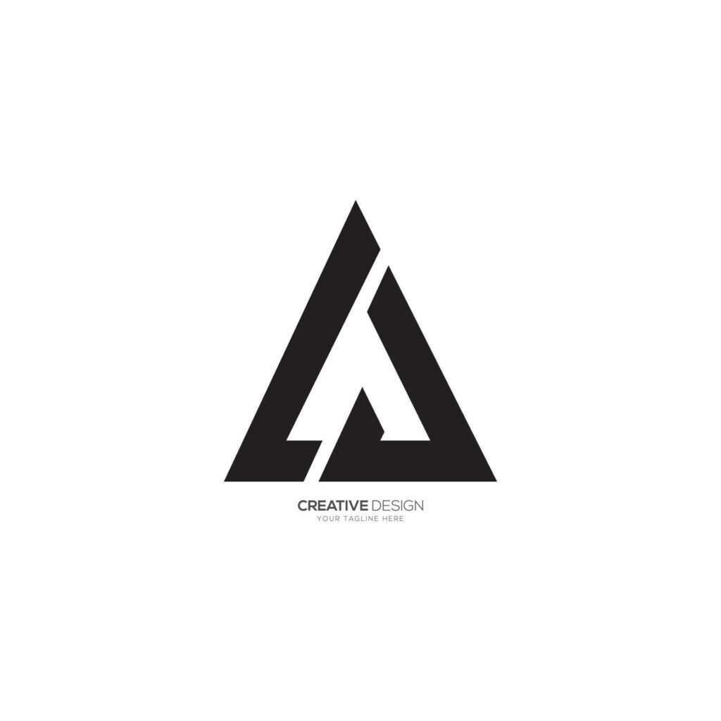 Triangle letter L J A modern art monogram unique logo Stock Free