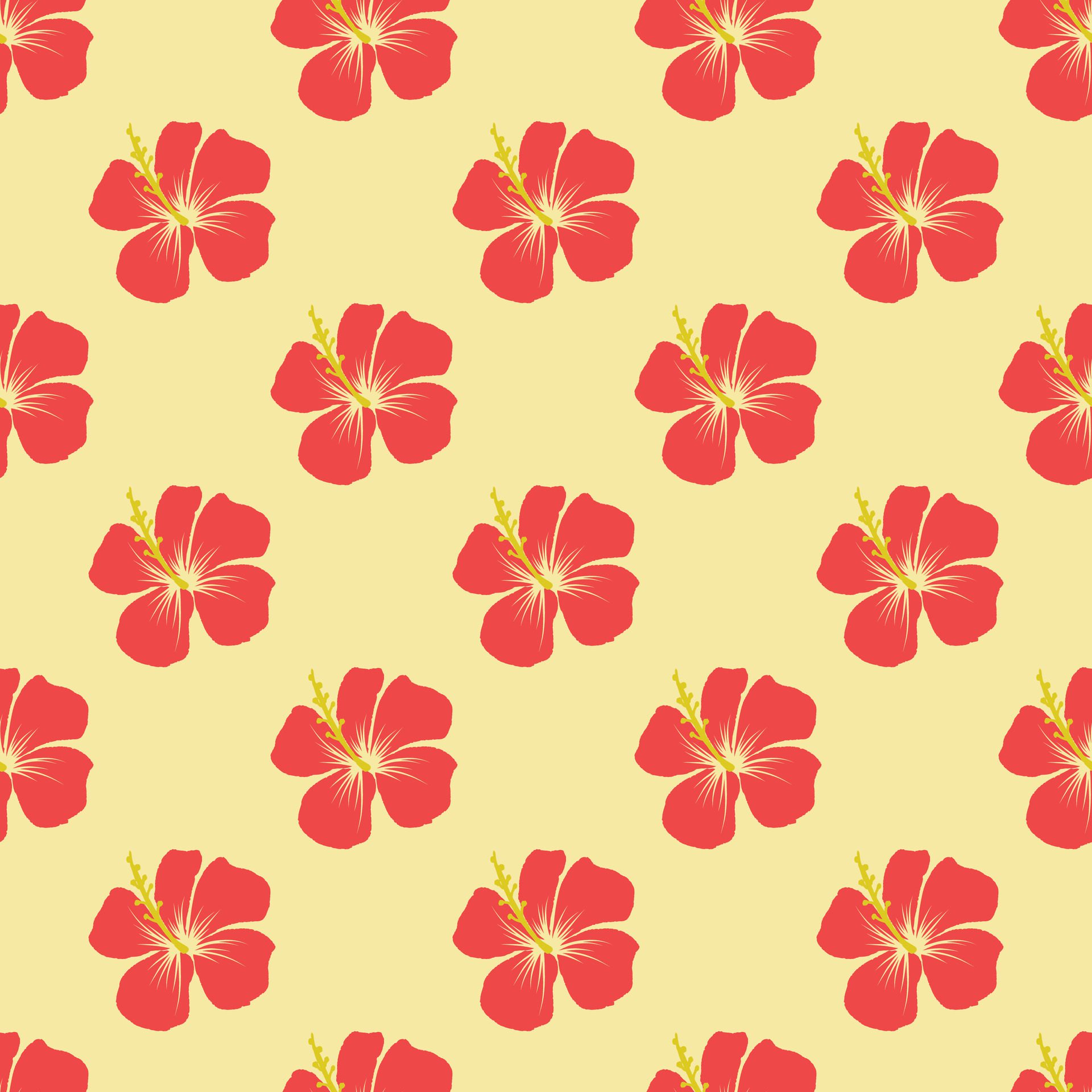 Hibiscus Greetings From Hawaii Seamless Pattern Design Free Vector