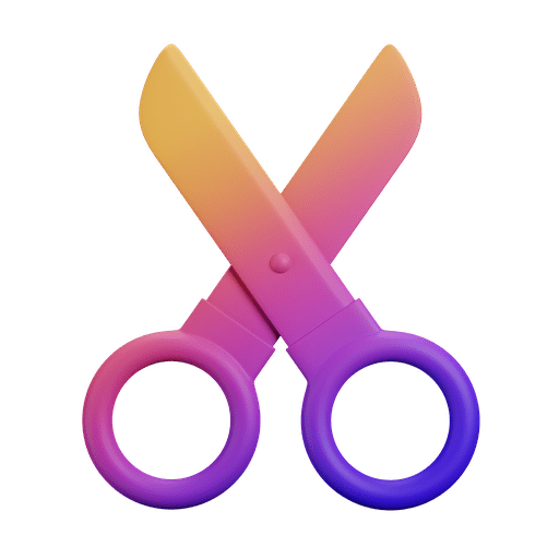 Scissors, cut, scissor 3D illustration