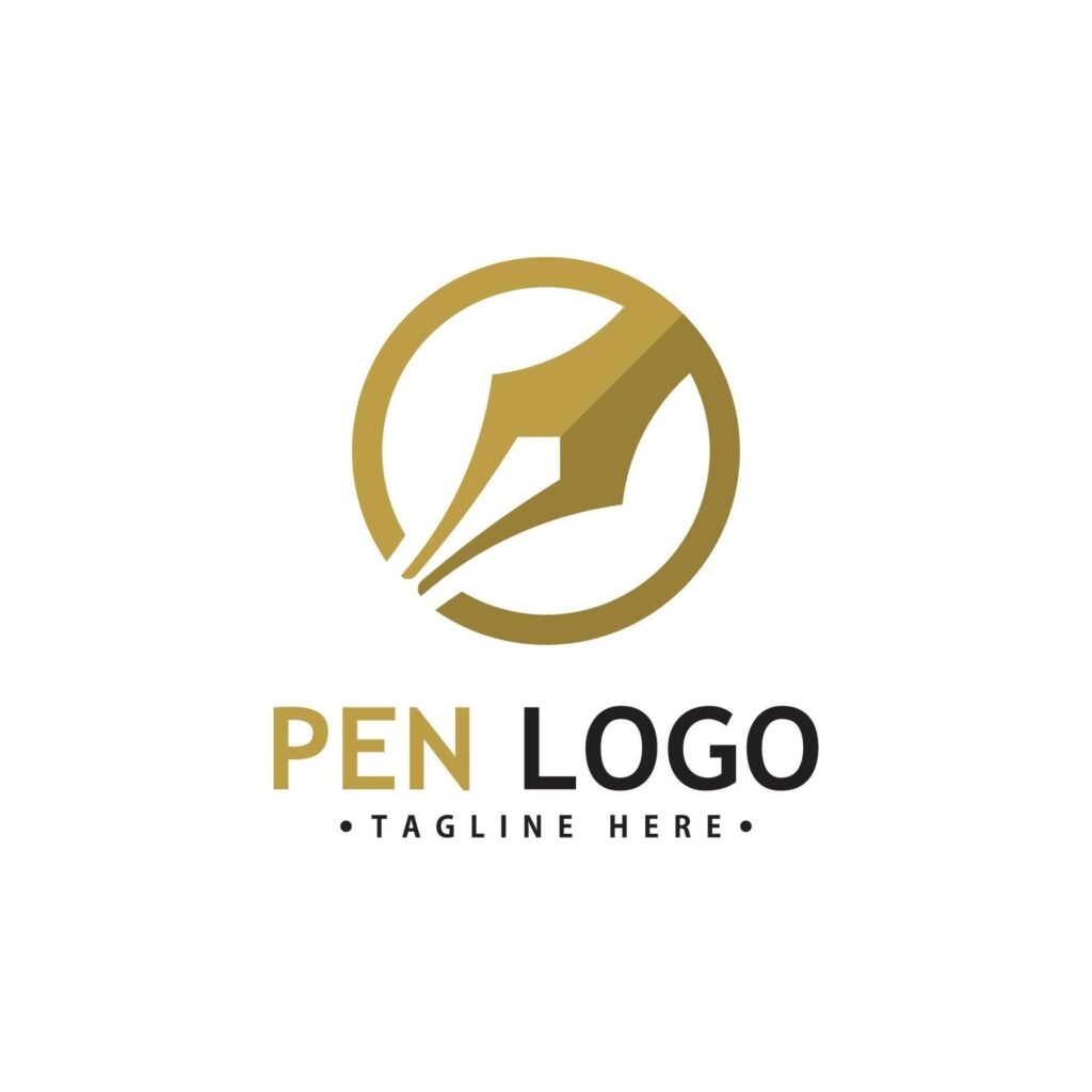 Pen Logo Icon Template. Company writer identity Stock Free