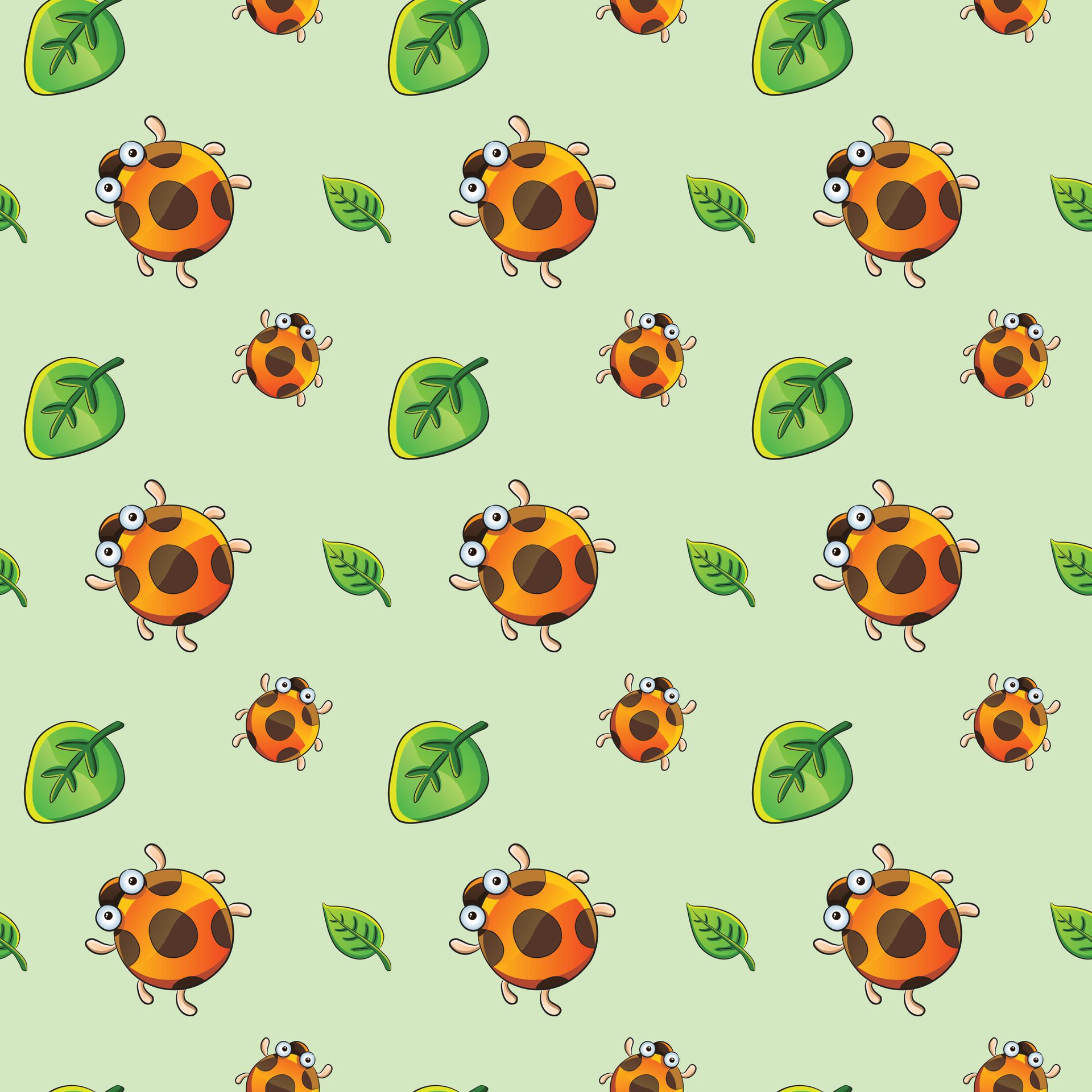 Ladybug In Luck Seamless Pattern Design Free Vector