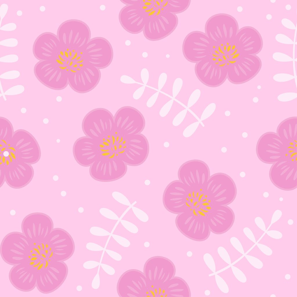 floral seamless pattern, flat design for use as background, wrapping paper or wallpaper Free Vector