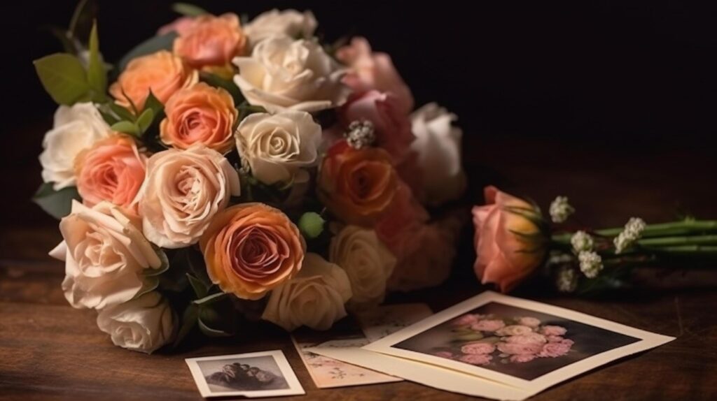 Rose flowers on rustic wooden background, Stock Free