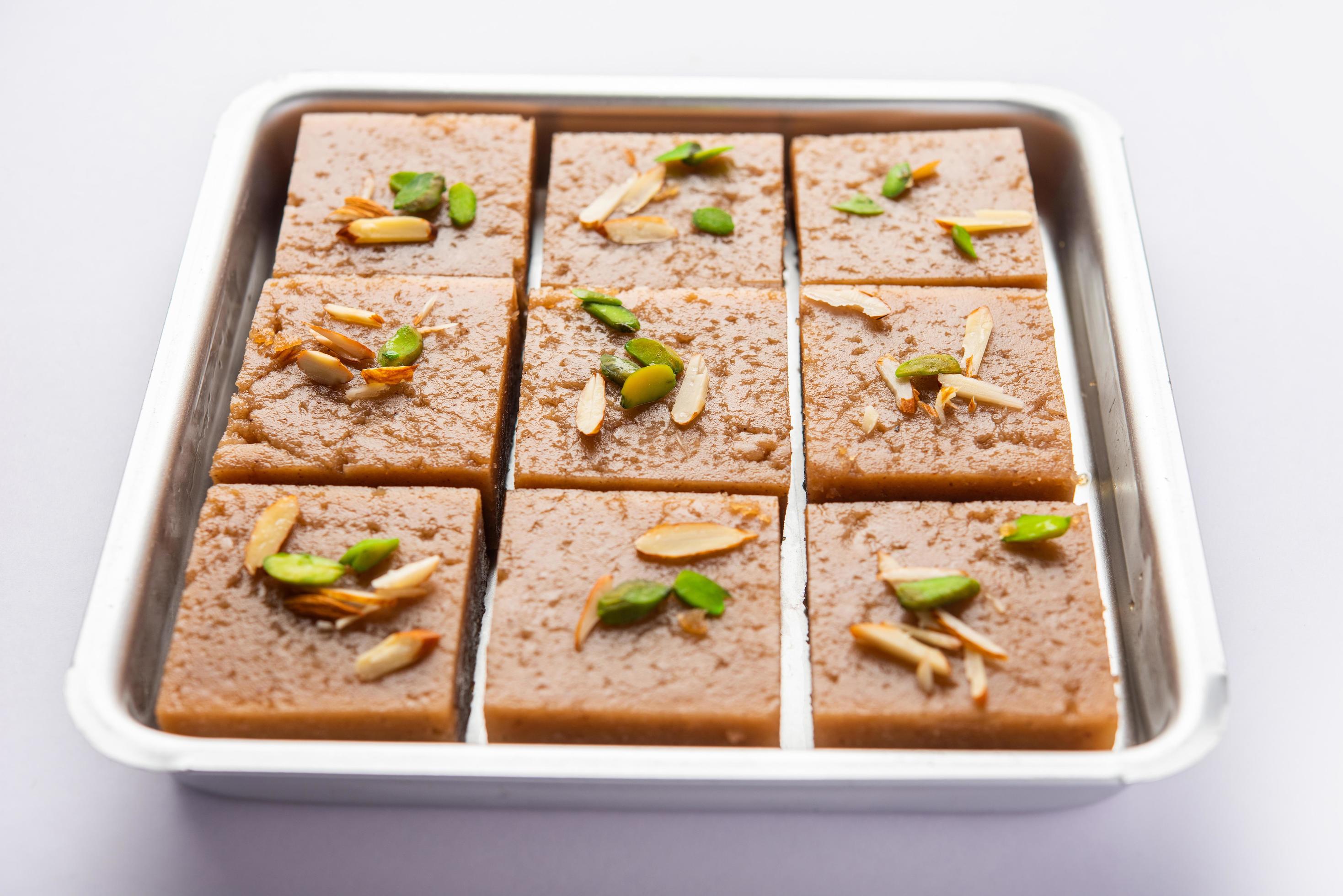 Singhara Barfi or Singhada barfi or halwa fasting or up-was food Stock Free