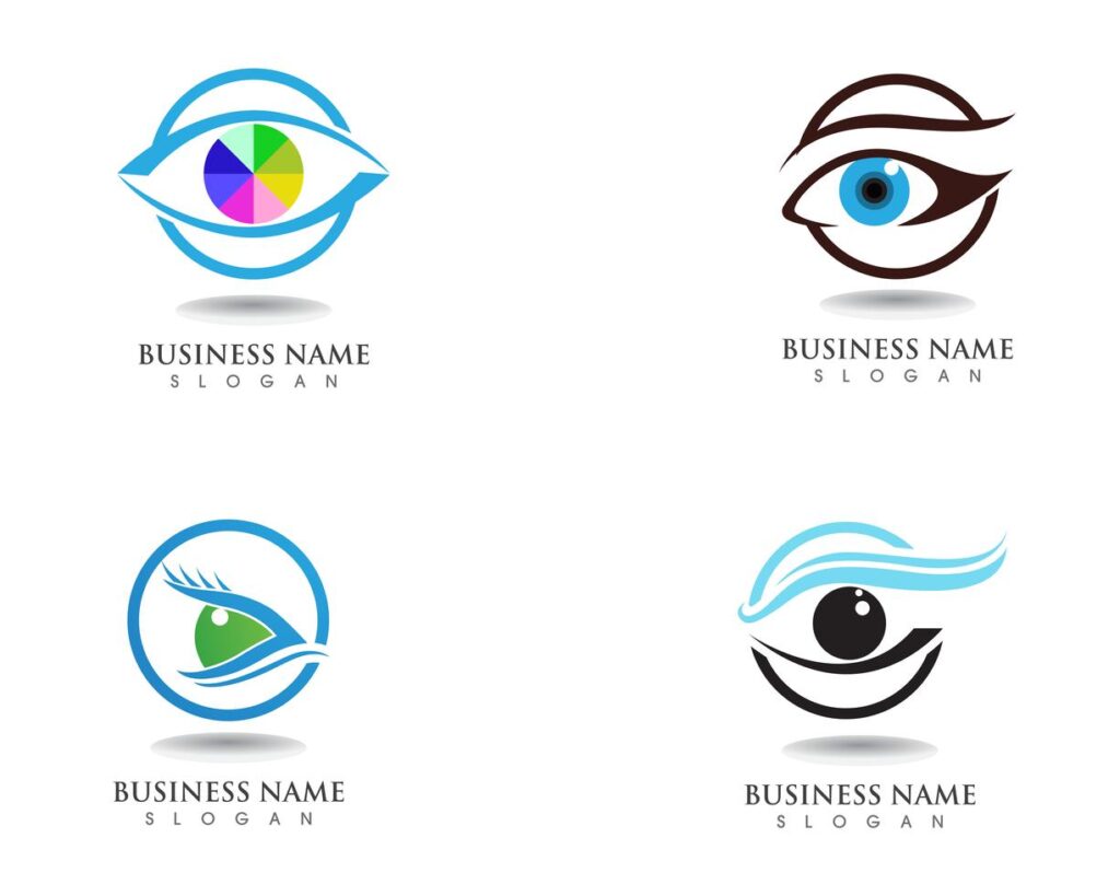 Eyes care health logo and symbols Stock Free