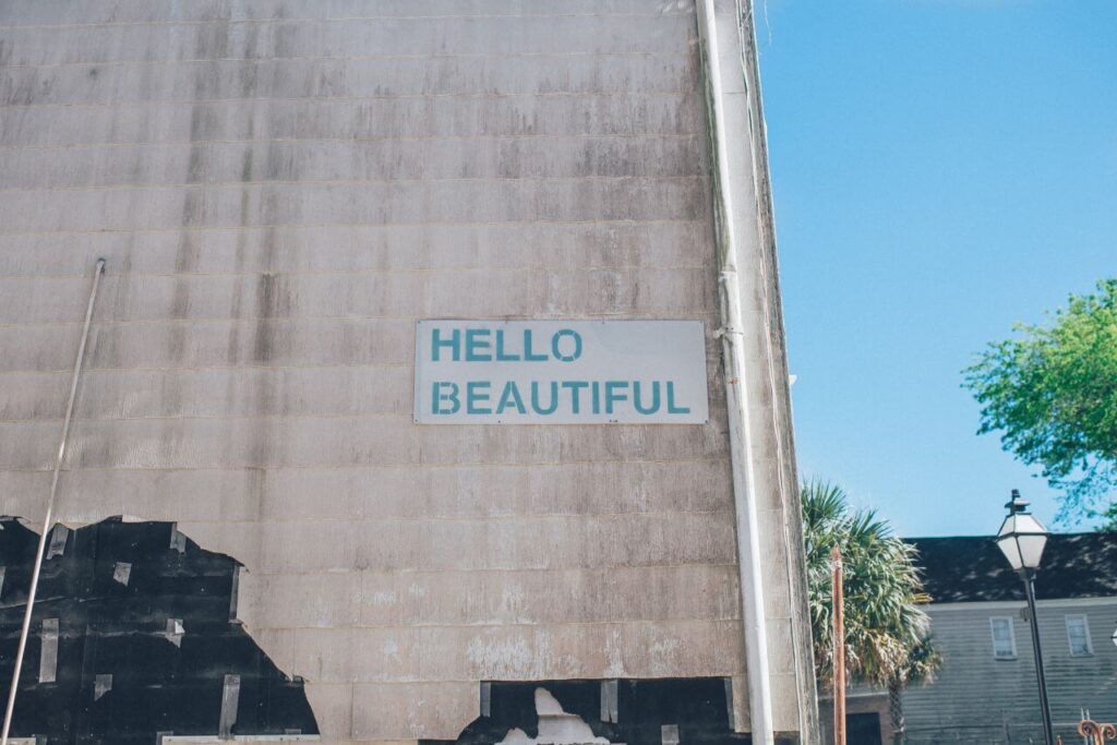 Hello Beautiful Building Sign Stock Free