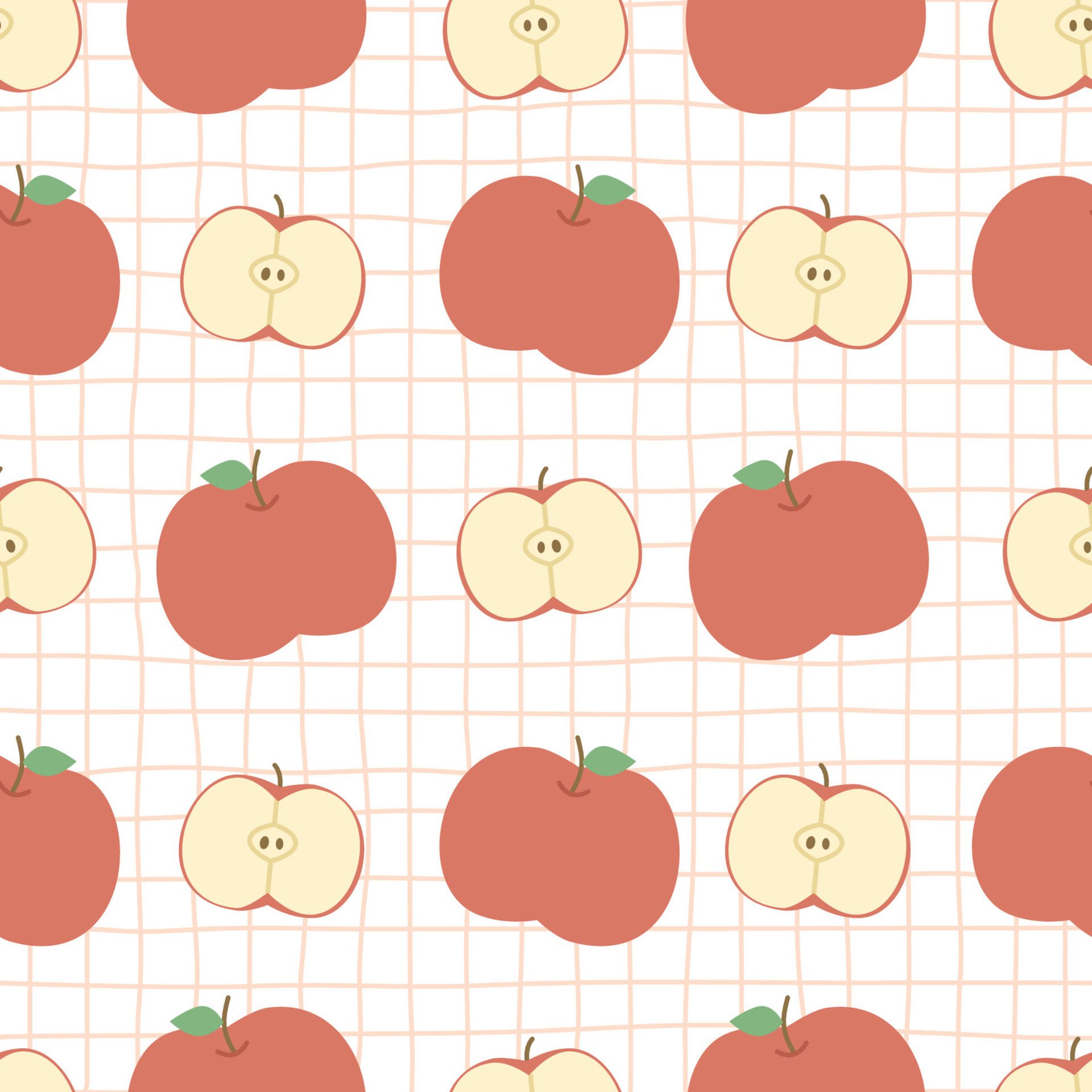 Seamless pattern with apple fruit Free Vector