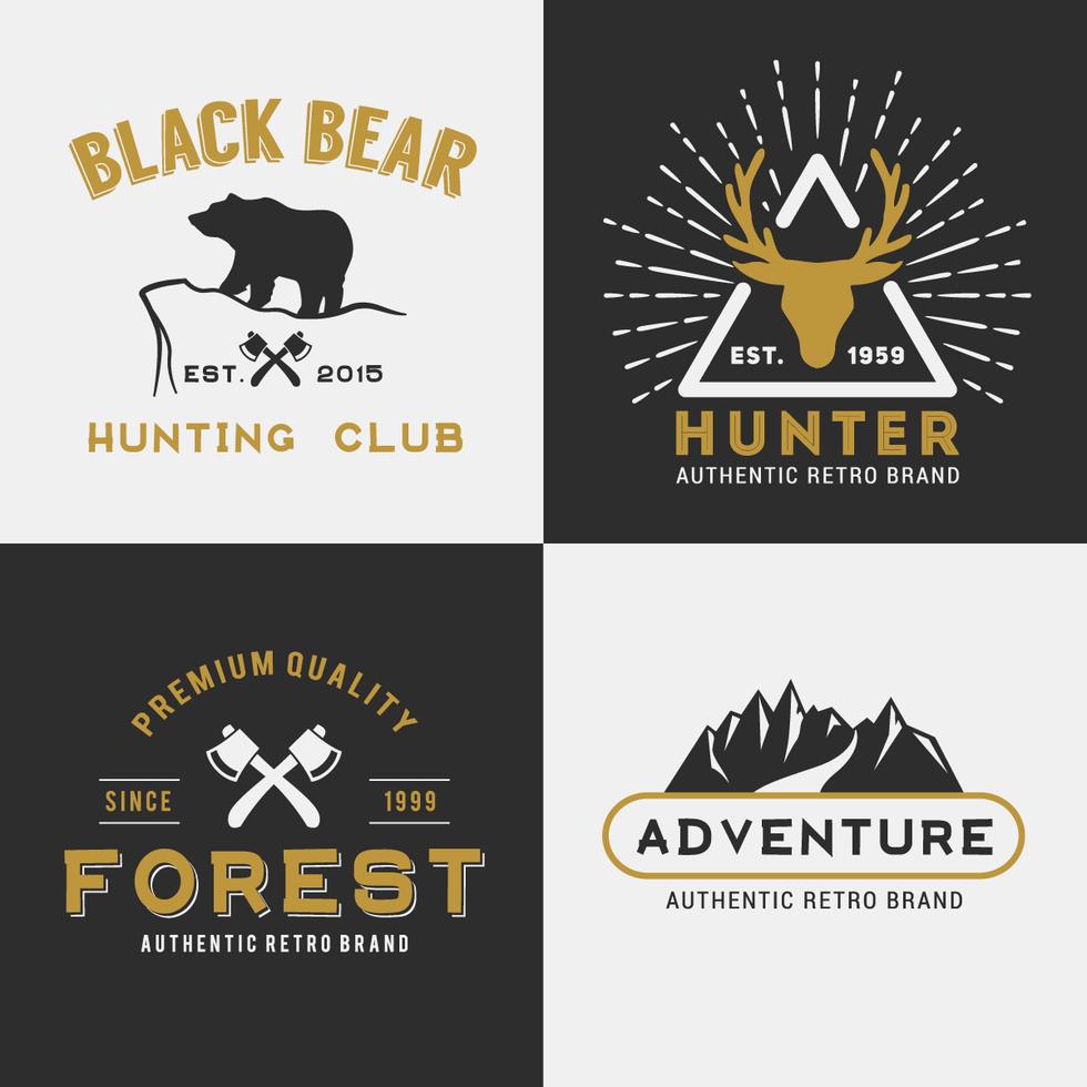 Forest mountain adventure logo design Stock Free