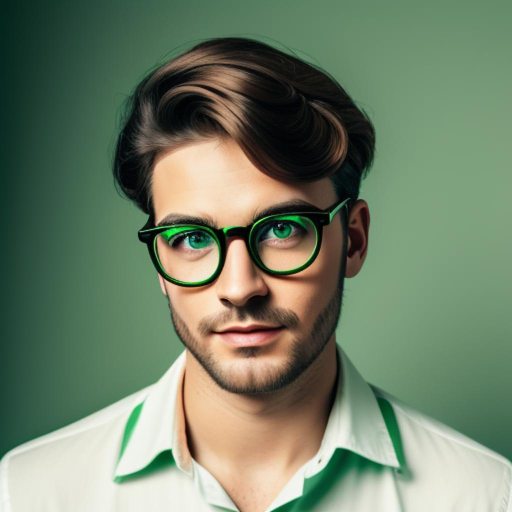 Man wearing glasses with by @ai_generated