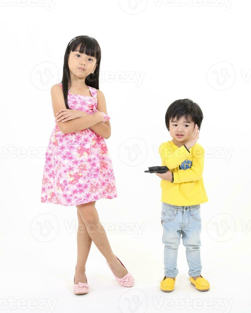 South East Asian young father mother daughter son parent boy girl child activity indoor Pro Photo