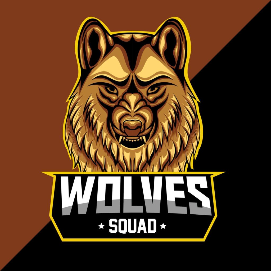 Wolf mascot logo design for esport and sport team or business, brand. Stock Free