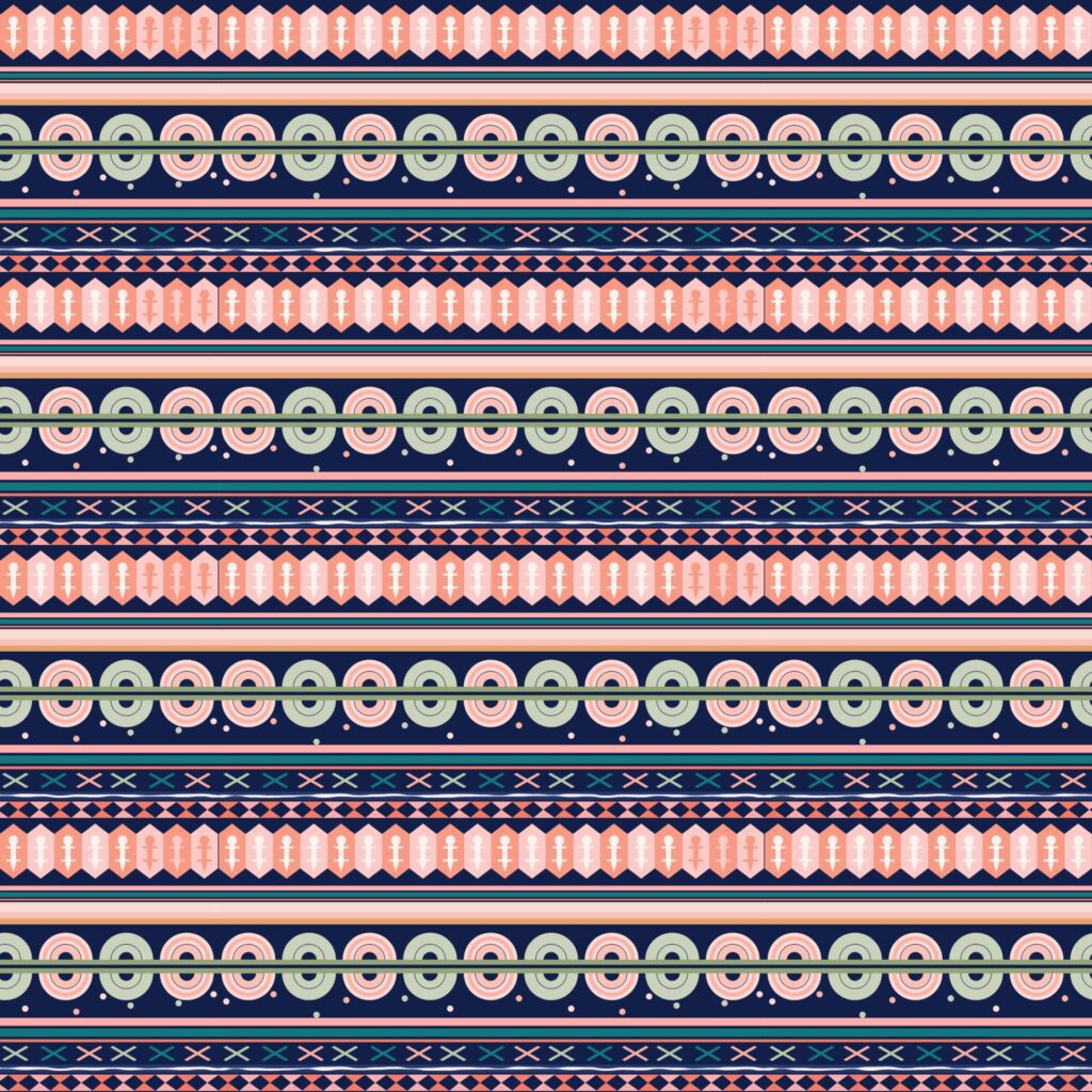 Cute ethnic seamless pattern colorful feminine background Free Vector