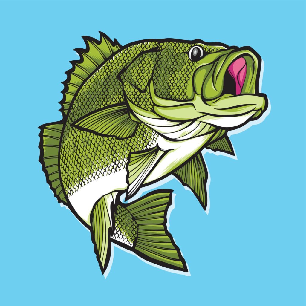 big bass fish vector logo Stock Free