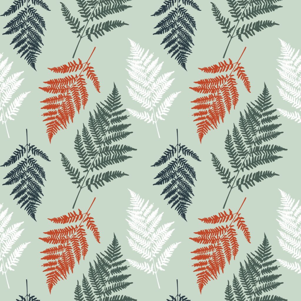 Fern leaf seamless pattern background. Vector Illustration Free Vector