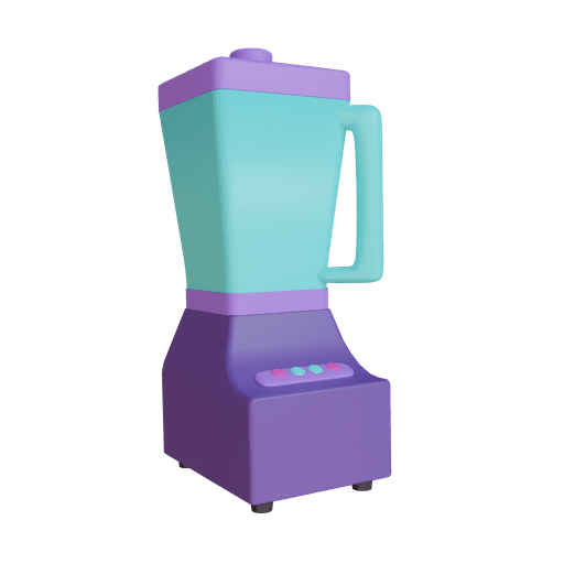 Blender, juicer, juice extractor 3D illustration