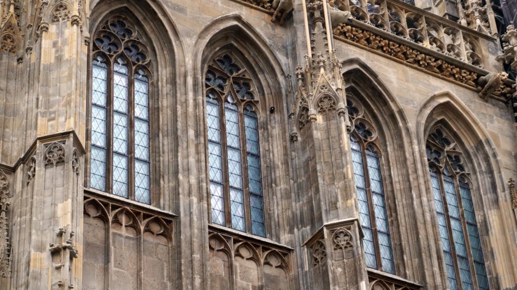 historical window Gothic style architecture, Vienna, Austria, Europe Stock Free