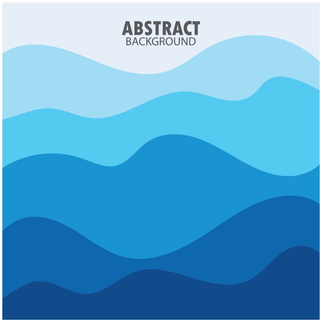 ABSTRACT WAVE BACKGROUND DESIGN WITH BLUE COMBINATION VECTOR Free Vector