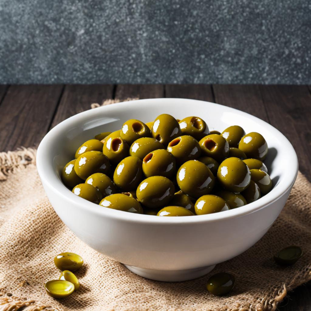 Bowl of olives by by @ai_generated