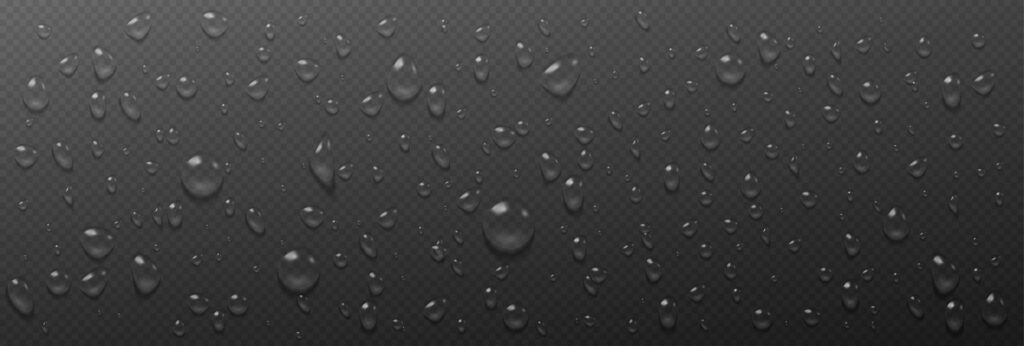 Condensation water drops on transparent background Free Vector