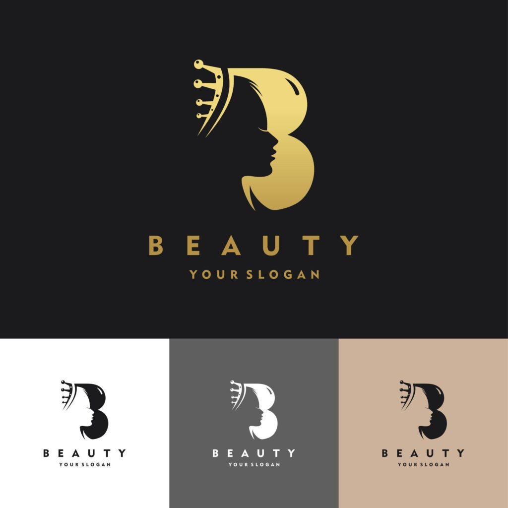 Letter B Luxury Beauty Queen logo set Illustration Vector Design Stock Free