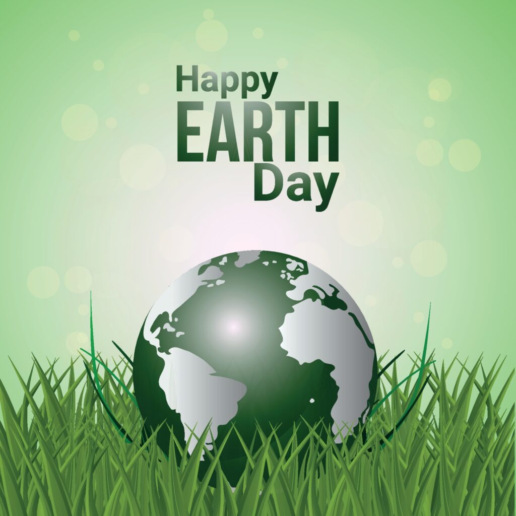 World earth day background with planet Free Vector