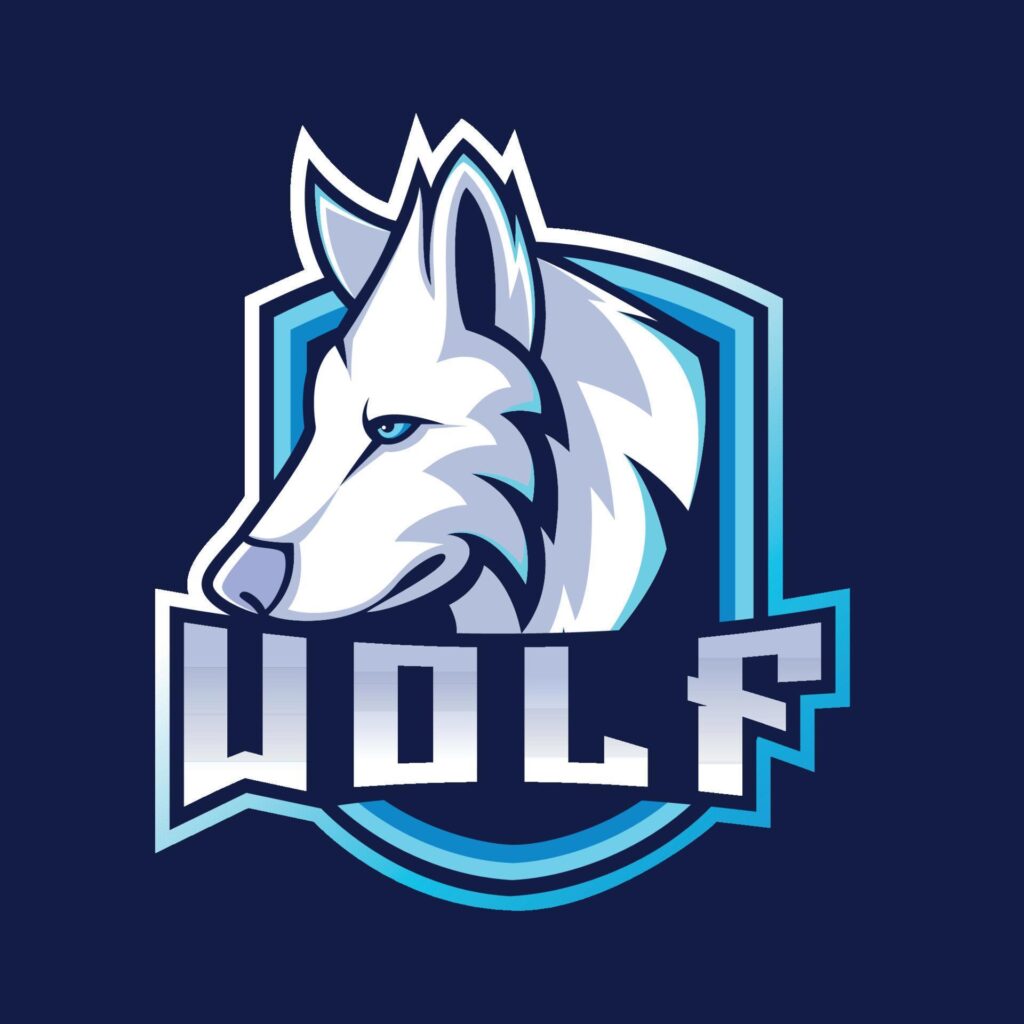 Wolf mascot logo good use for symbol identity emblem badge and more Stock Free