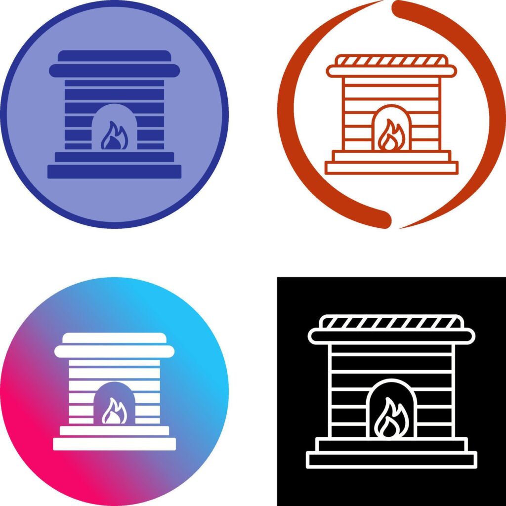 Fireplace Icon Design Stock Free