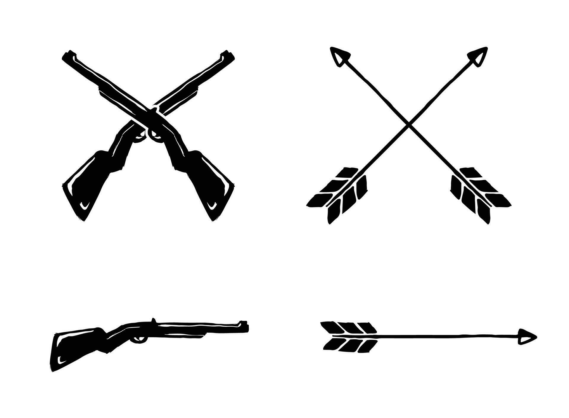 rustic crossed guns and arrows symbol for hunting for T Shirts etc Stock Free