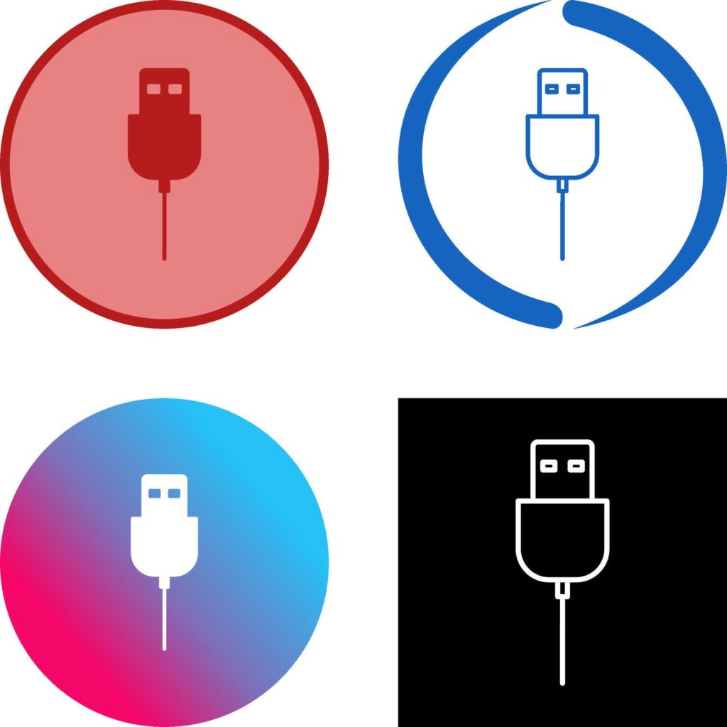 Unique USB Cable Icon Design Stock Free