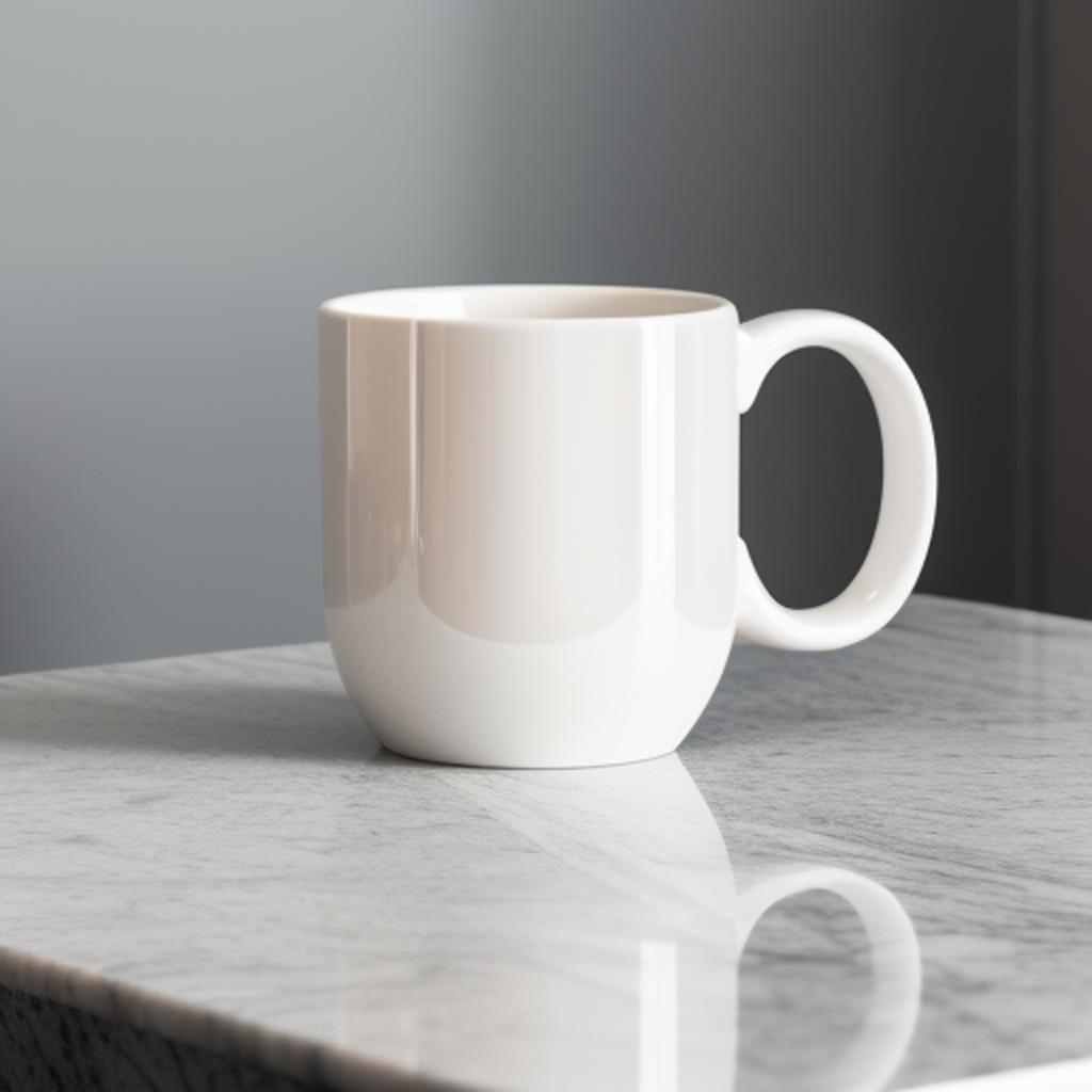 “Mug product, elegant design, by @ai_generated