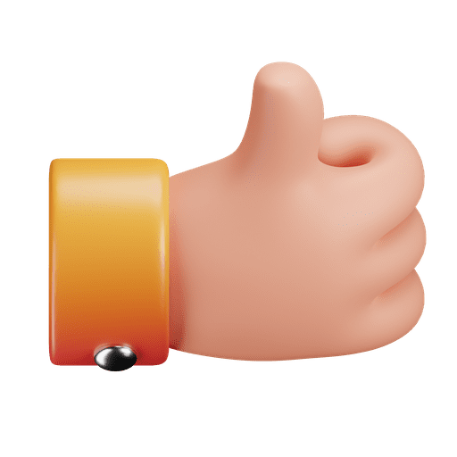 Thumb, up, thumbs up 3D illustration