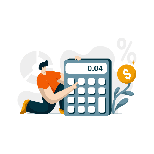 Interest, calculator, accounting illustration