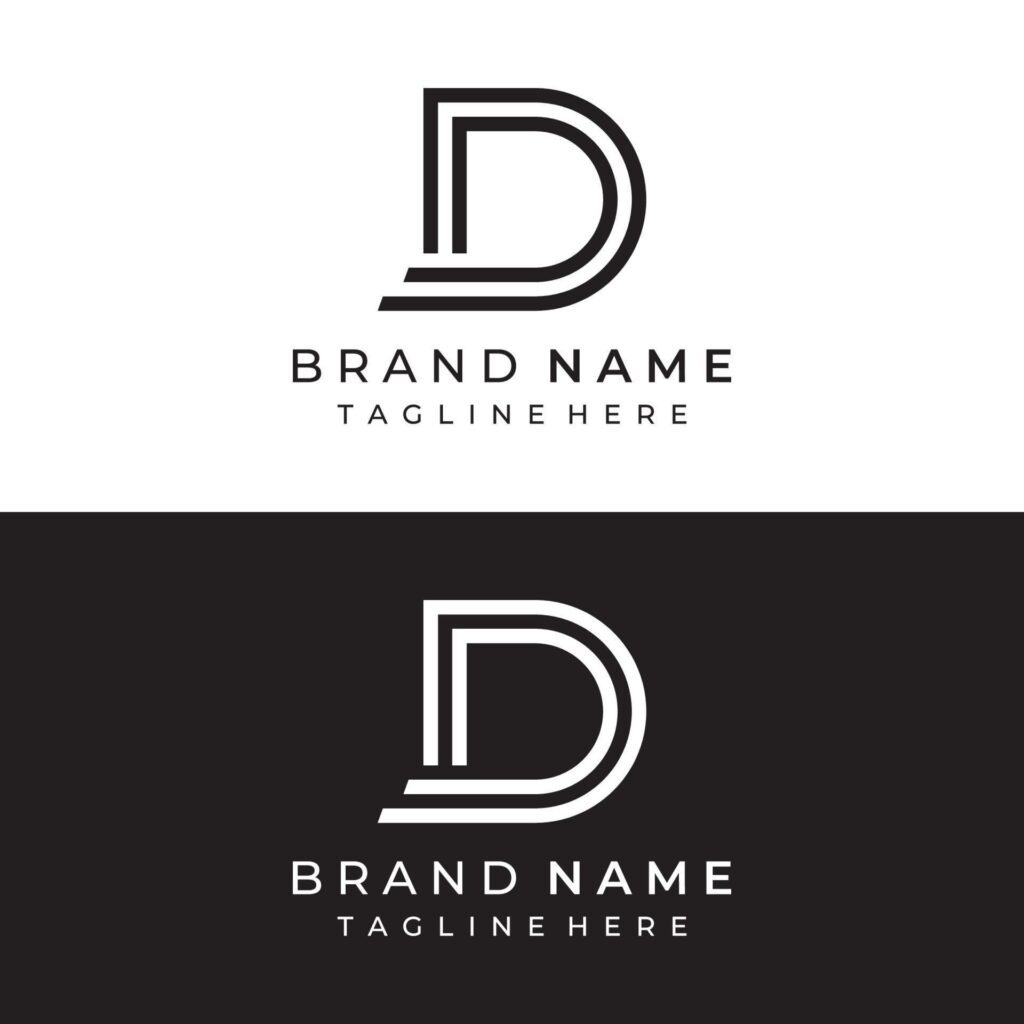 Logo template design Initial geometry of the letter D. Logo design with a minimalist and elegant style. Logo for companies and initials. Stock Free