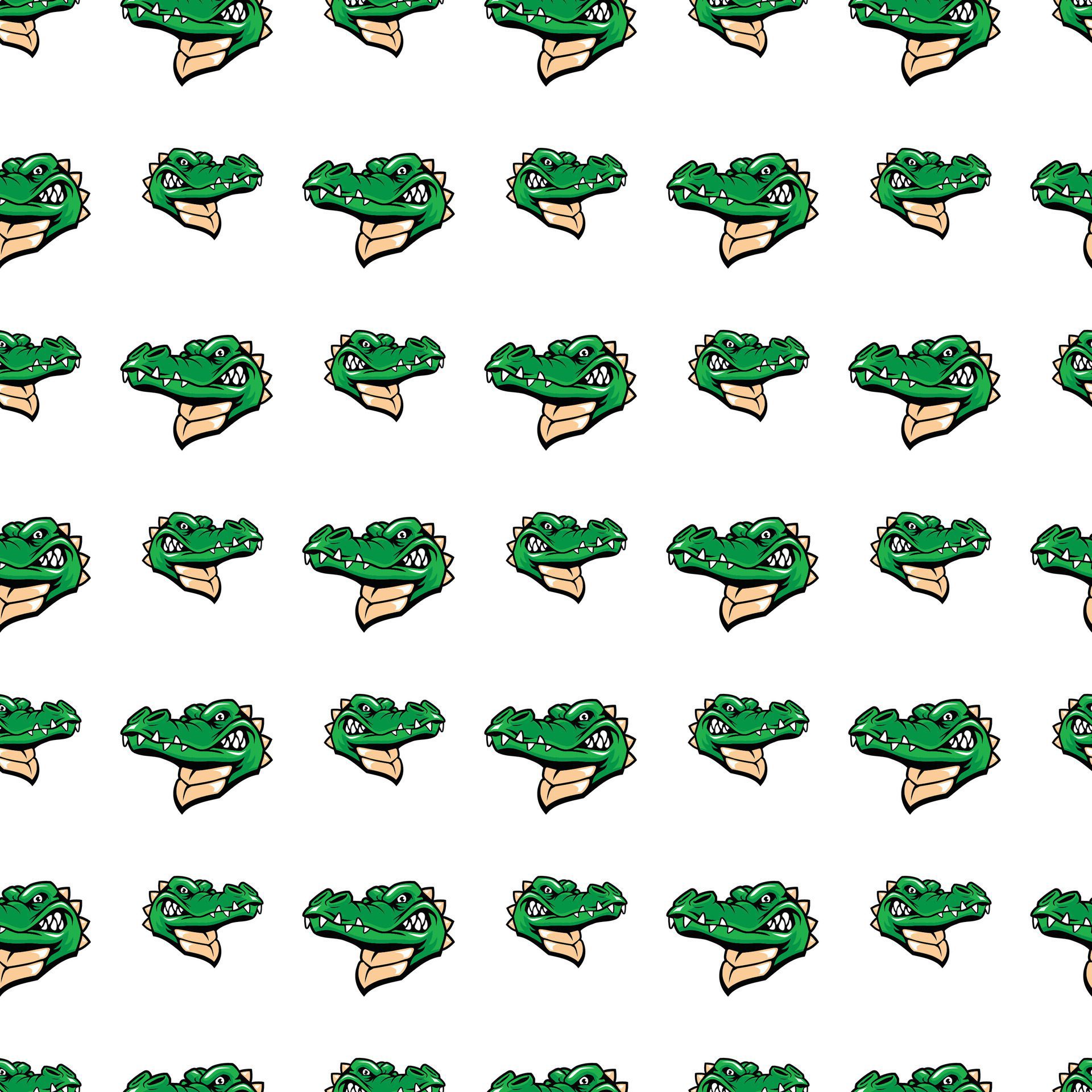 Angry crocodile face Seamless-Pattern-Design Free Vector