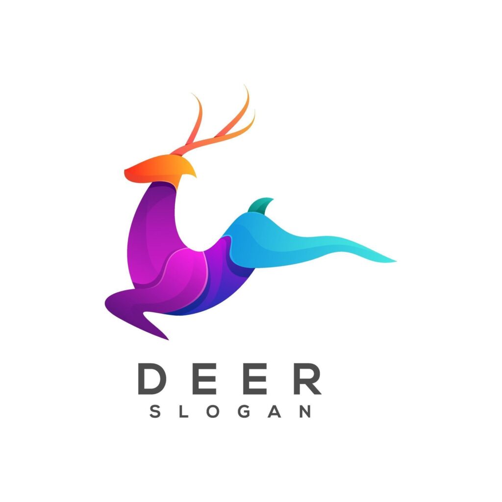 Logo deer colorful gradient Stock Free