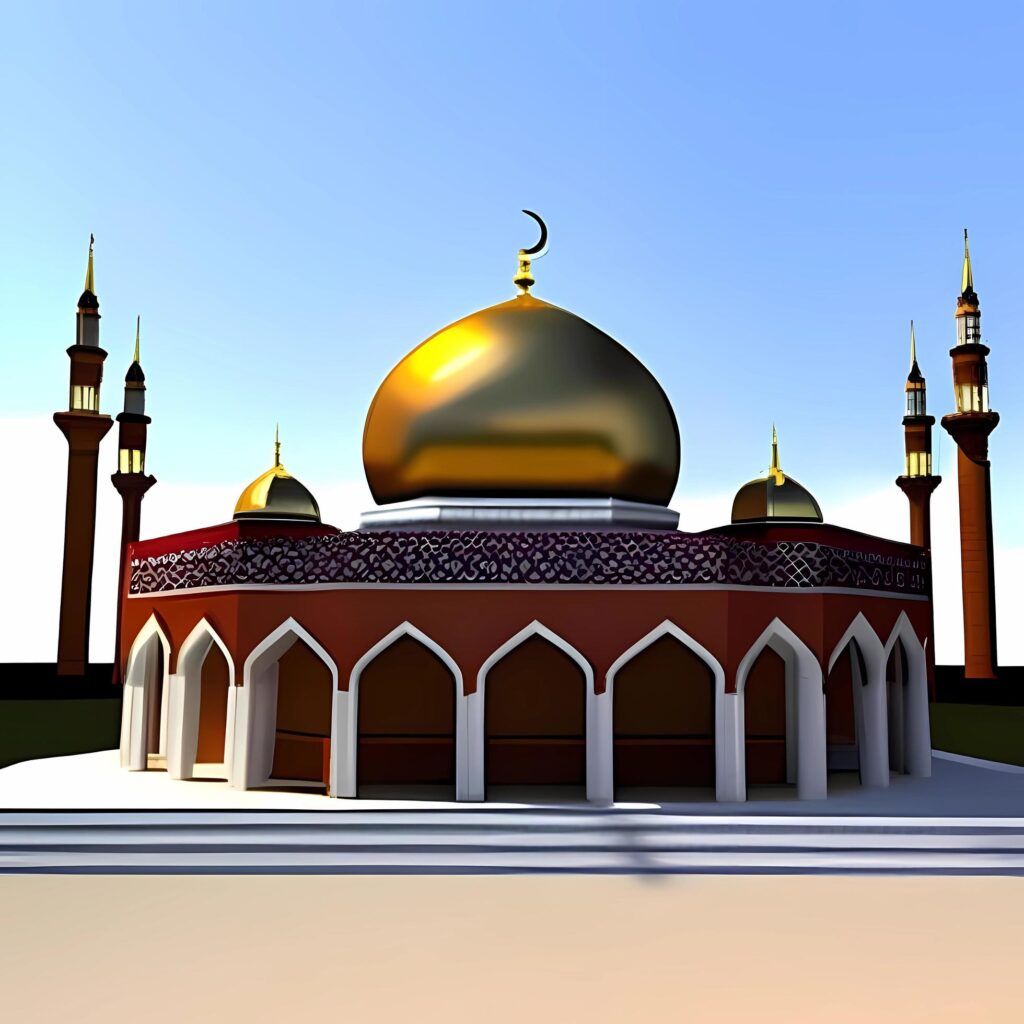 awesome 3d mosque islamic design Stock Free