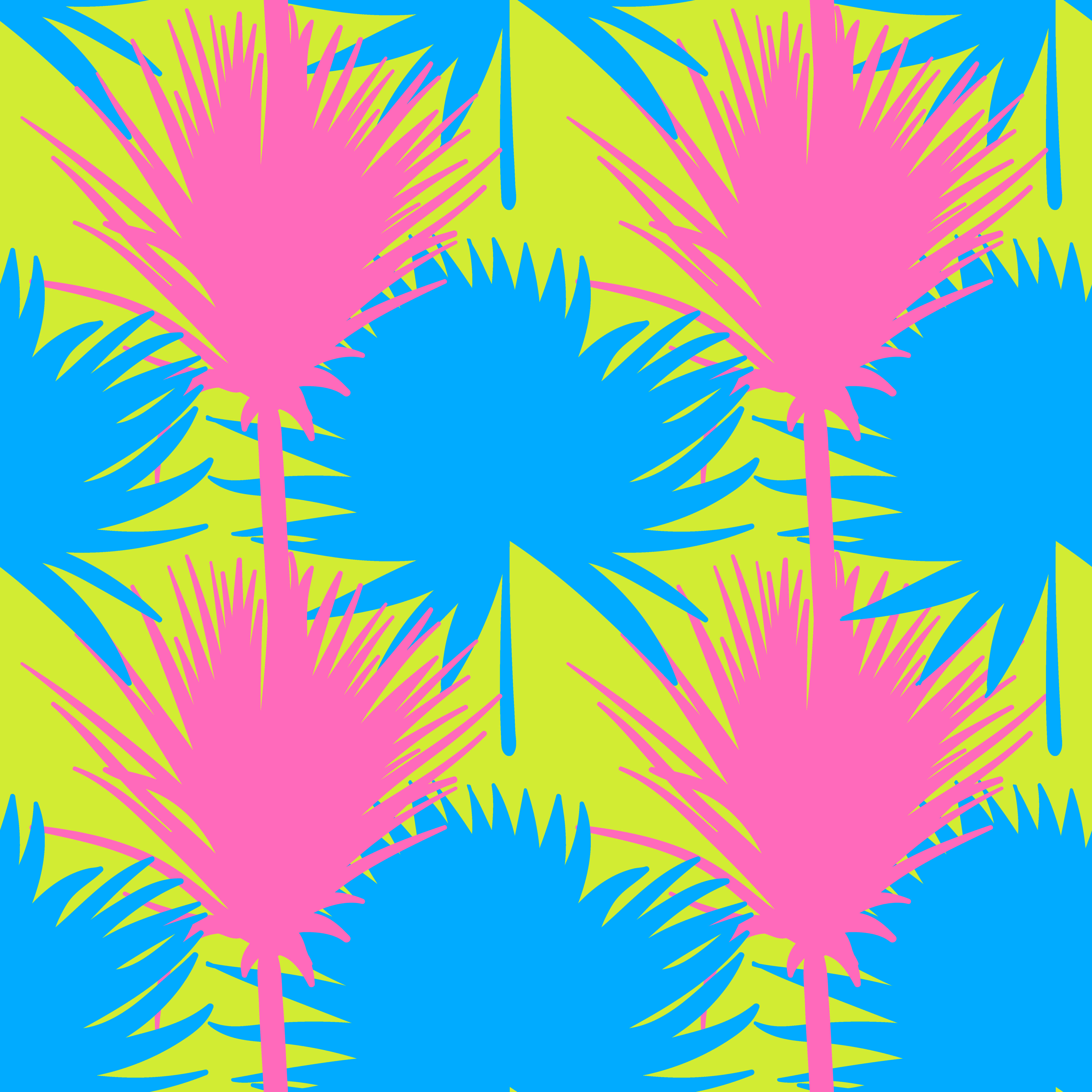 Seamless tropical pattern. Summer exotic plants ornament. Free Vector